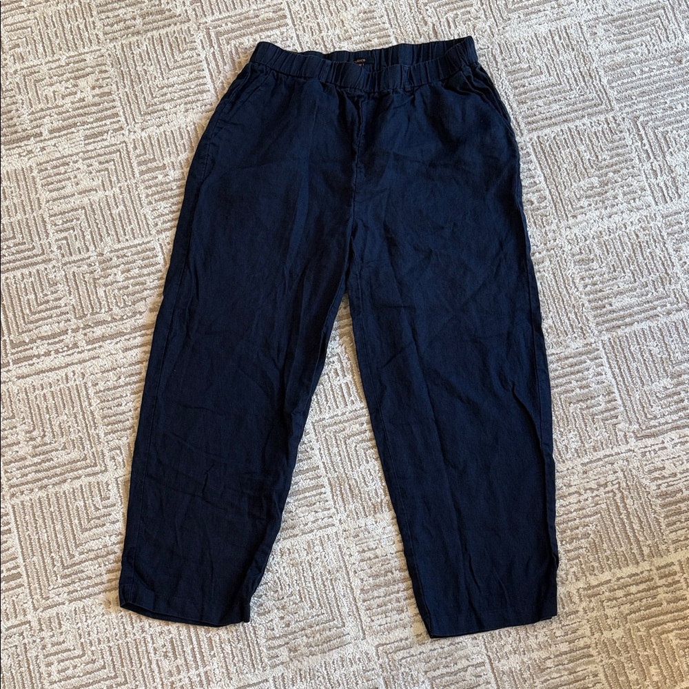 Quince 100% European Linen Pants Deep Navy Blue - Picture 4 of 12